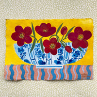 Image 1 of Geums in a Blue and White Bowl