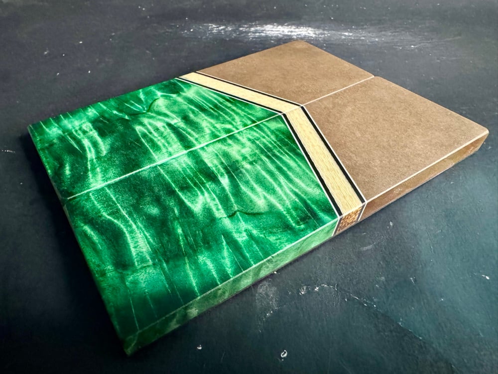 Image of Richlite Micarta & Curly Cottonwood Segmented Knife Scales