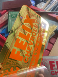 Image 2 of GOLD & ORANGE FELIX CHEVROLET ICONIC LICENSE PLATE