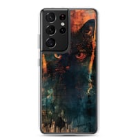 Image 19 of Dark Goth Black Cat With Orange Clear Case for Samsung®