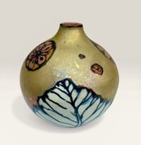 Image 1 of Floral abstract satin reduction lustre vase
