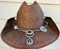 Image 1 of  Brown Cowboy Hat Metal Charm Band