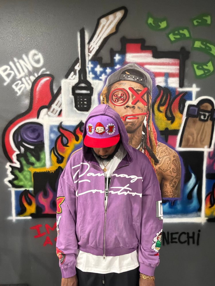 zip up hoodie (purple)