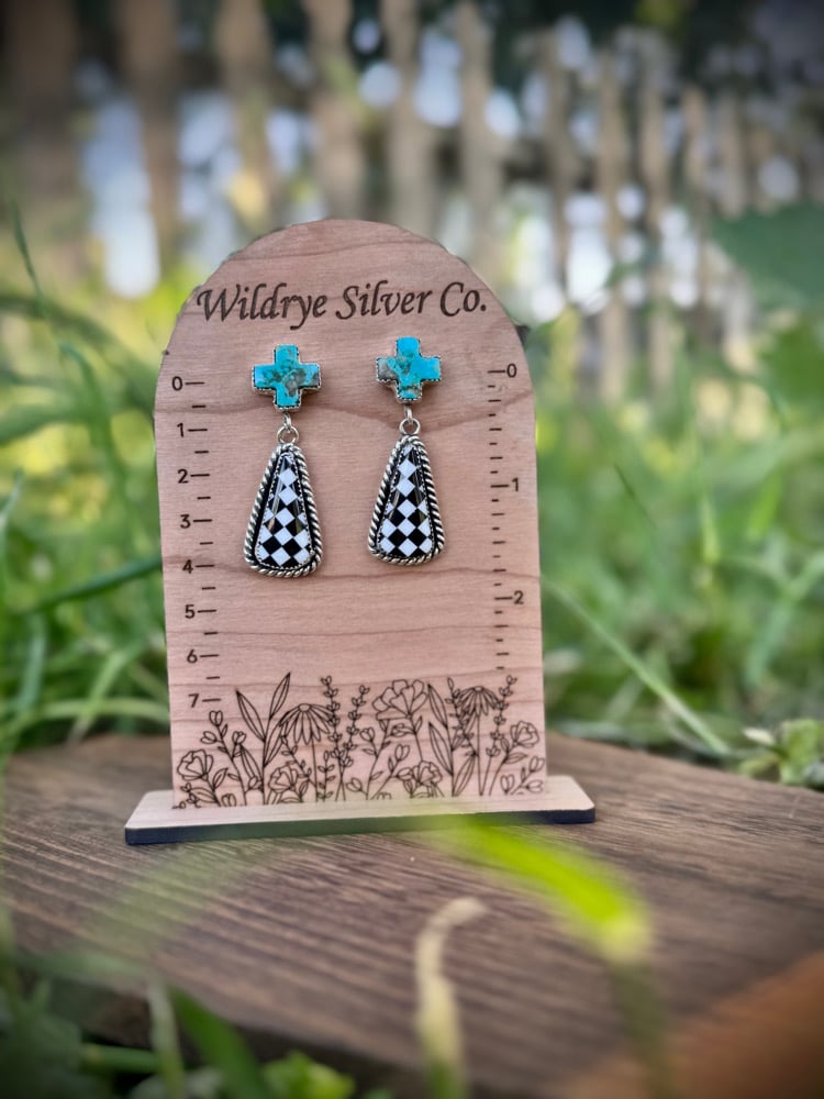 Image of Kingman & Checkers Post Dangles