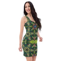 Image 2 of Green Butterfly Bodycon Dress