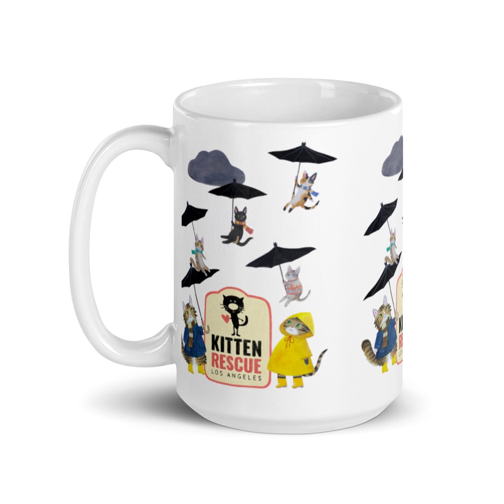 Image of "It's Raining Kittens" White Glossy Mug