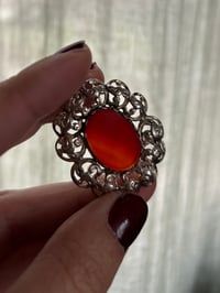 Image 5 of Magnifique pendentif en argent massif et cornaline! 1960.