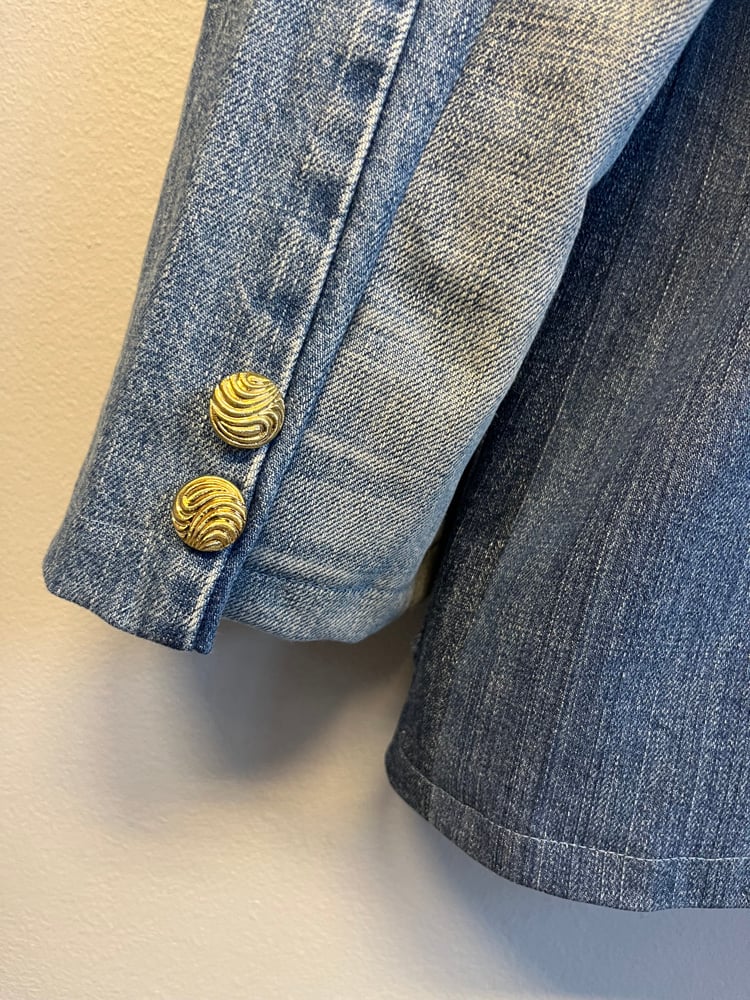 Image of Slim blazerjakke i jeans  (m)