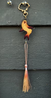 Image 2 of Fur Sealion Tassel Acrylic Keychain (Double Sided)
