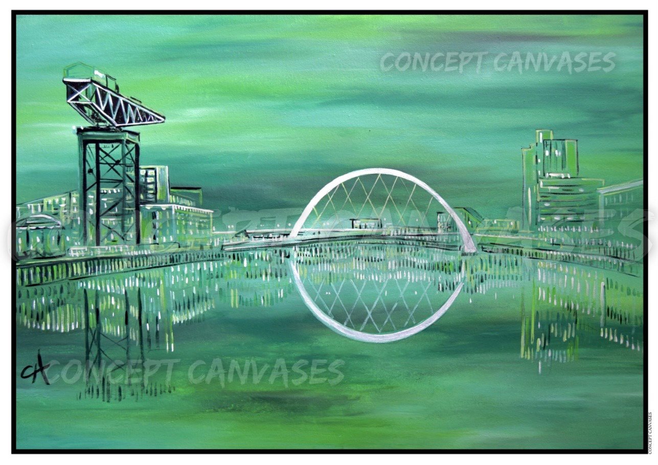‘Glasgow Is Forever Green’ A3 Print Concept Canvases Art