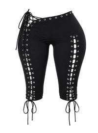 Image 3 of Bad Intentions Lace-Up Capris **Great stretch**
