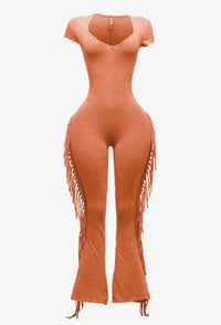 Image 4 of Mineral Washed Fringed Jumpsuit 