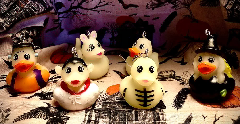 Glow-in-the-dark Rubber Duckie earrings