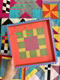 Image 1 of Painted Patchwork Tray (Pale Blue Bobble)