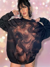 Image 3 of “VENUS” CUSTOM BLEACH PAINTED PULLOVER SWEATER XL