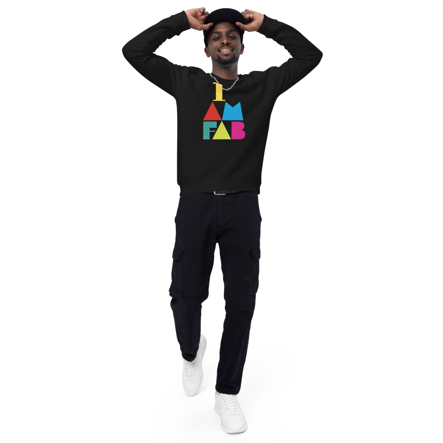 Image of I AM FAB unisex organic raglan sweatshirt