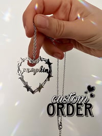 Image 6 of BARBED WIRE HEART PLATE NECKLACES