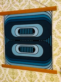 Image 1 of Small ‘Parallel Universe’ in teal Vintage Groove wall hanging