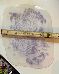 Image 3 of Hydra Dragon By Rollo Vintage BIG Acetate Tattoo Stencil Malone