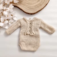 Image 1 of Newborn girls knitted bodysuit - Mandy  | beige