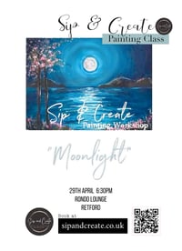 Seascape Painting Night at Retford “Moonlight”