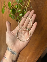 Image 1 of made to order hammered brass hoops 