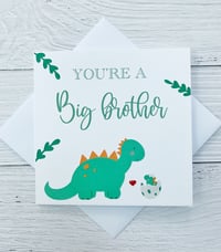 Image 1 of You’re a Big Brother Handmade Card - Special Dinosaur Card for New Big Brothers