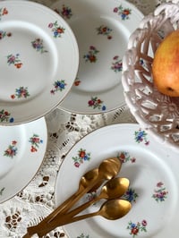 Image 2 of Lot de 10 petites assiettes fleuries