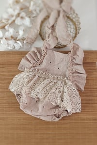 Image 1 of Boho photoshoot outfit | Bianca | age 9-12 months | sitter baby body-dress | beige floral