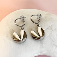 Image 1 of Good Fortune Half Hoops - Stainless