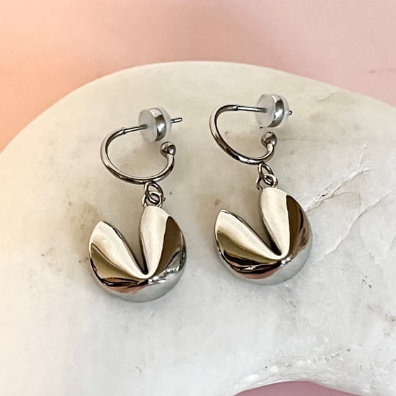 Image of Good Fortune Half Hoops - Stainless