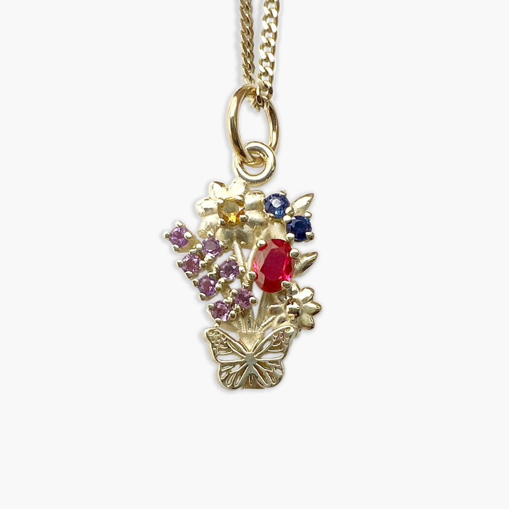 Image of Butterfly Flower Pendant