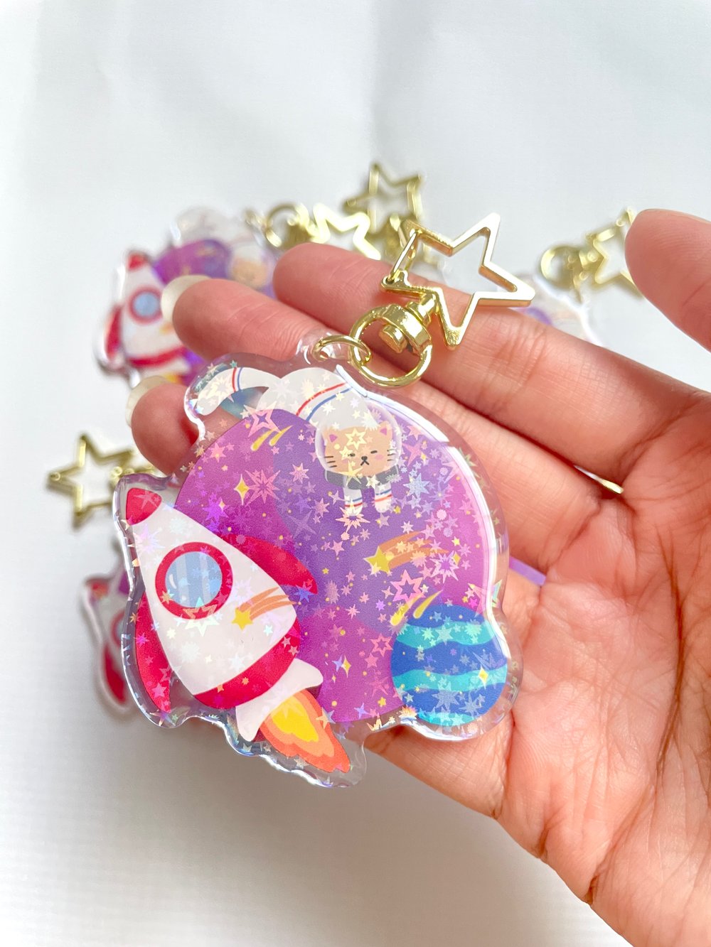 Image of Space Cat keychain