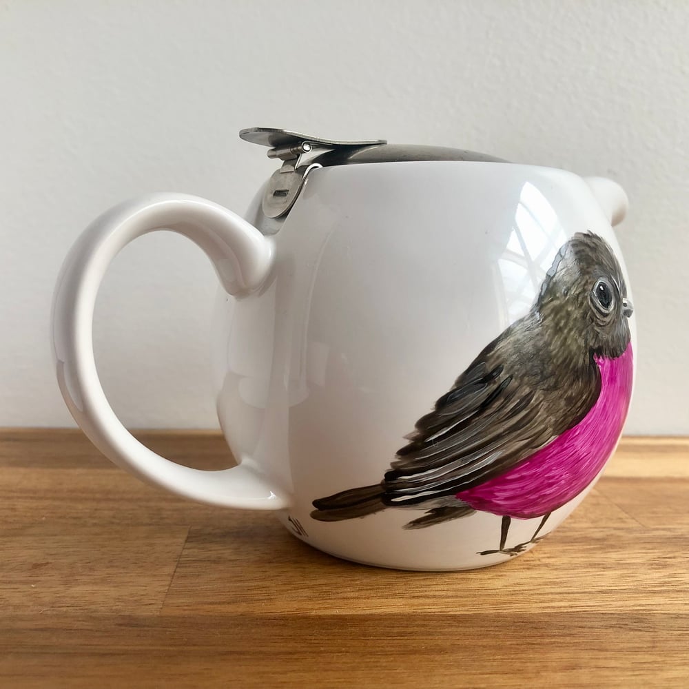 Pink Robin Teapot