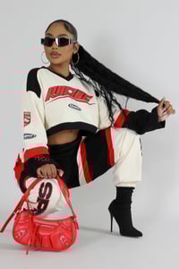 Image 1 of Racing Chic Crop Jogger Set