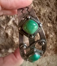 Image 4 of Vintage 3 stone stacker cuff 