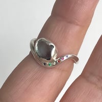 Image 5 of Blue wave and rainbow ring