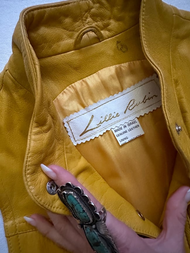 70s marigold yellow leather dress