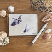 Greeting Card “Cosmic Mantarays”