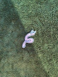 Image 1 of Worm with a hat on - Sticker (clear backing)