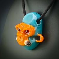 Image 5 of Smokin' Chimp in Opaque Aqua and Lava