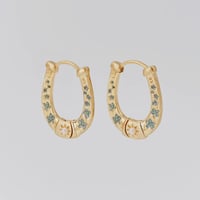 Image 2 of Fable Forget-me-not Horseshoe Hoop Earrings