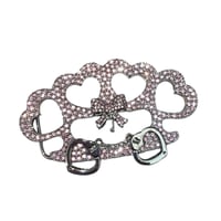 Image 1 of brass knuckle bow belt buckle *pink*