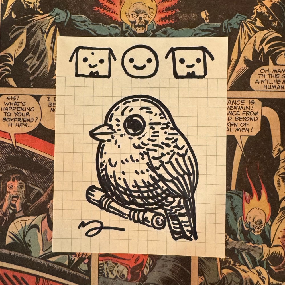 Image of Fat Bird Sharpie Sketch #108