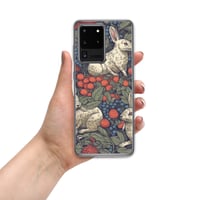 Image 12 of Boho Nature Cottagecore Inspired White Rabbits Among Berries Clear Case for Samsung®