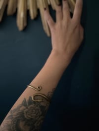 Image 8 of Magnifique bracelet en laiton massif en forme de serpent, 1930-40! Ajustable