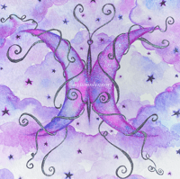 Image 2 of Starry Moonfly Embellished Art Print