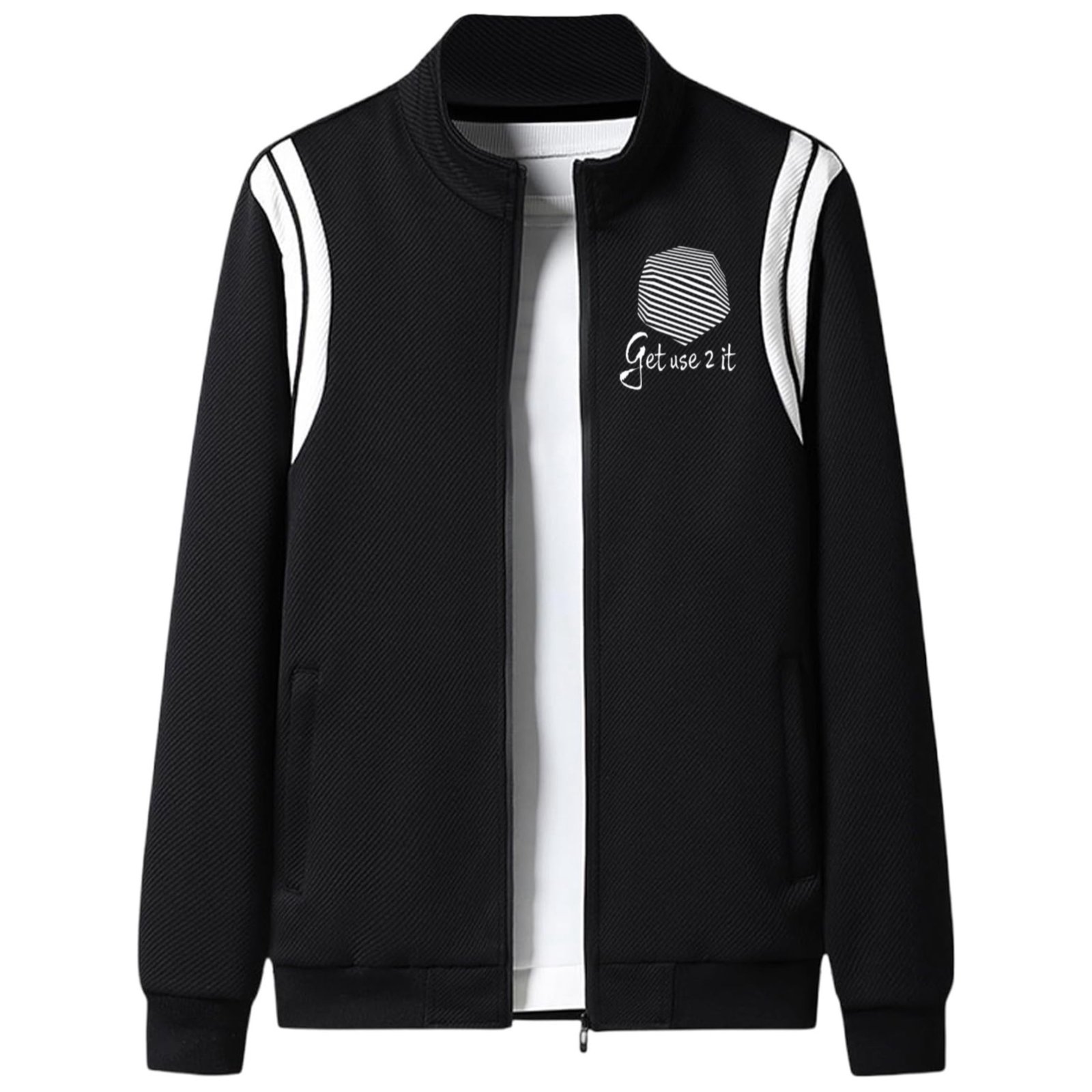 GET USE 2 IT | Get Use 2 It Zip Up Jacket Black GET USE 2 IT | Get Use 2 It Zip Up Jacket Black