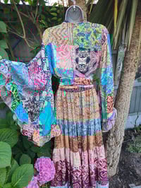 Image 9 of Patchwork Stevie top brown tassels