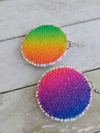Image 3 of AB White Neon Rainbow earrings 